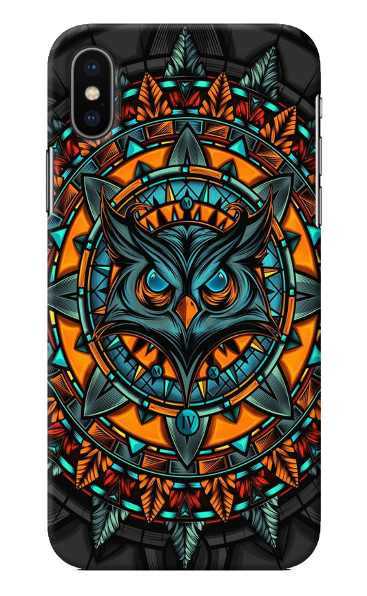 Angry Owl Art iPhone XS Back Cover