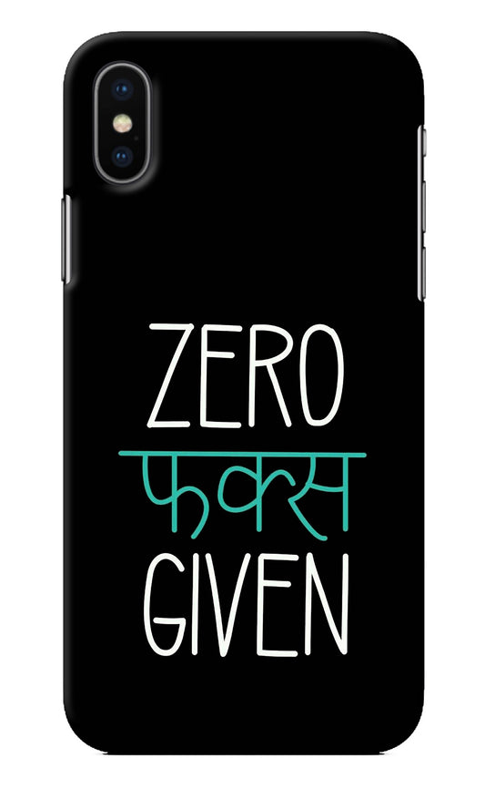 Zero Fucks Given iPhone XS Back Cover