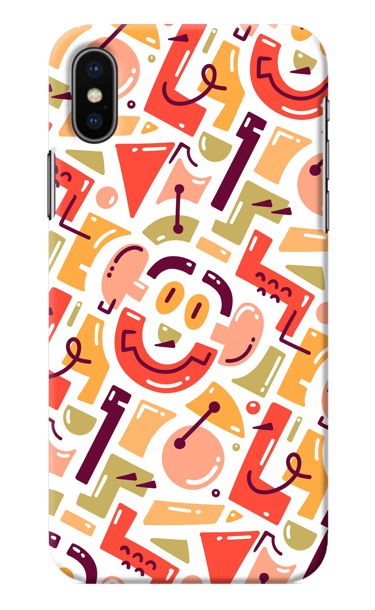 Doodle Pattern iPhone XS Back Cover