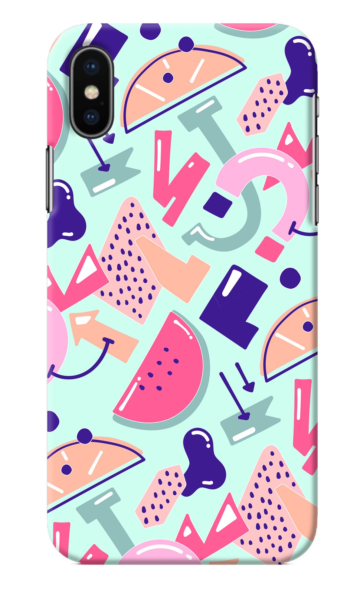 Doodle Pattern iPhone XS Back Cover