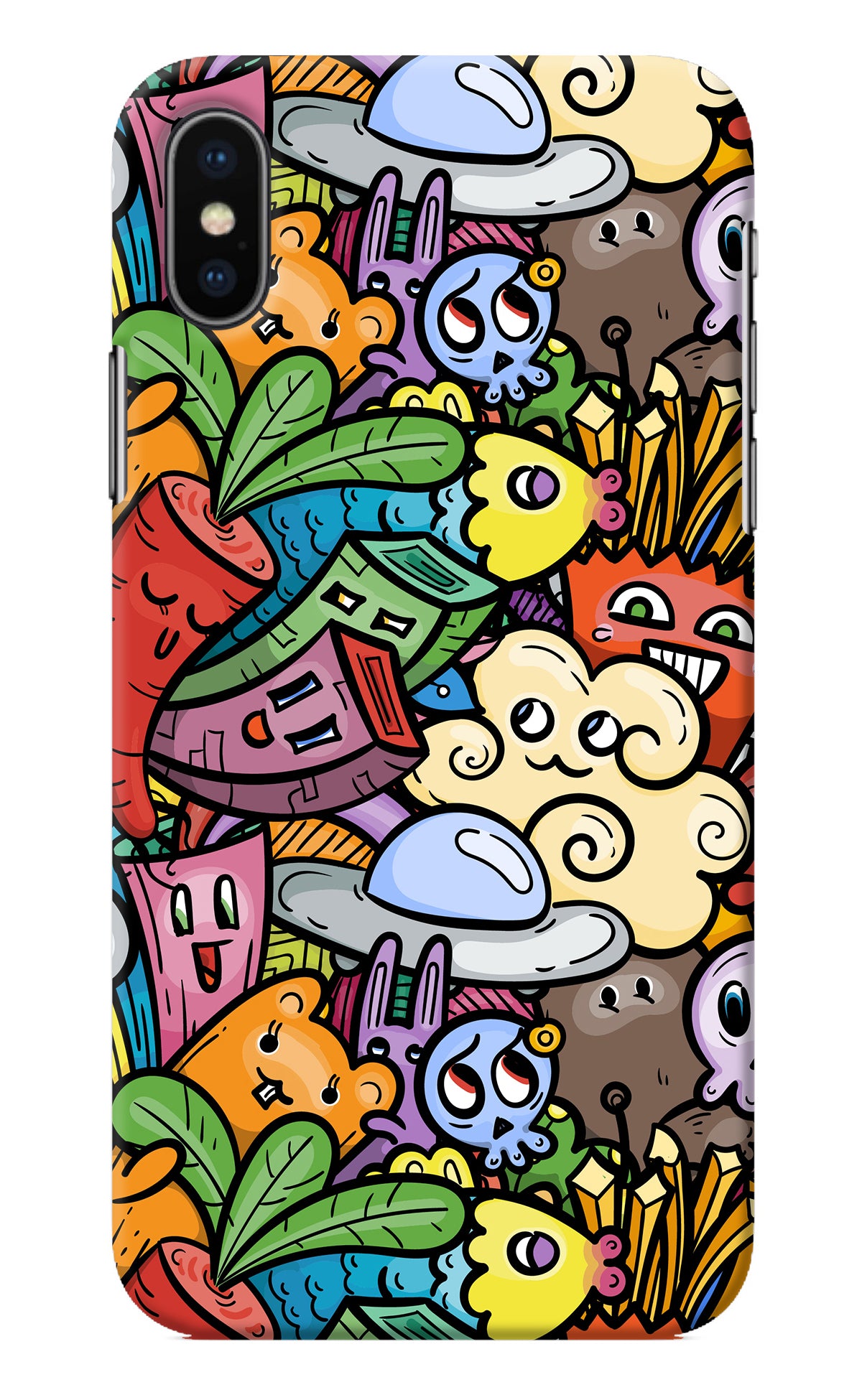 Veggie Doodle iPhone XS Back Cover