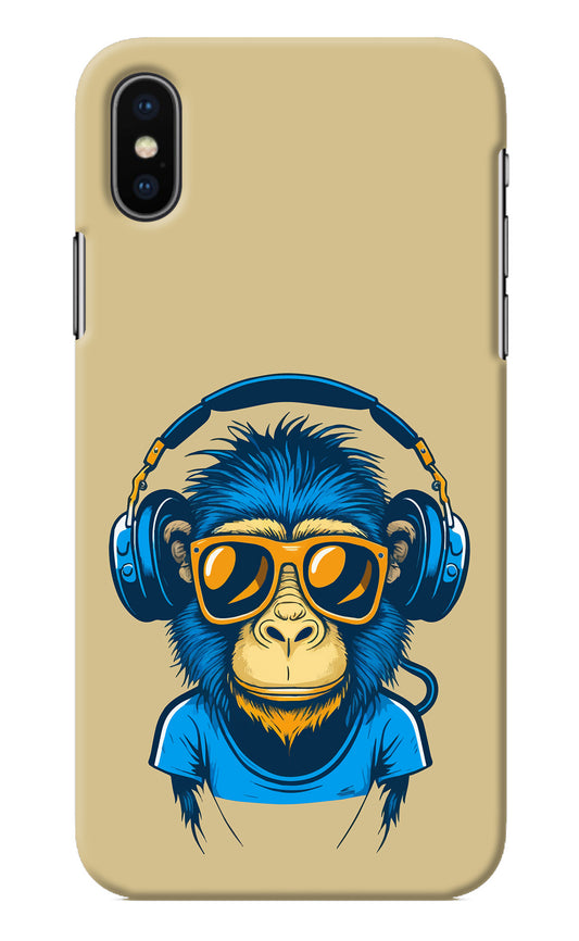 Monkey Headphone iPhone XS Back Cover