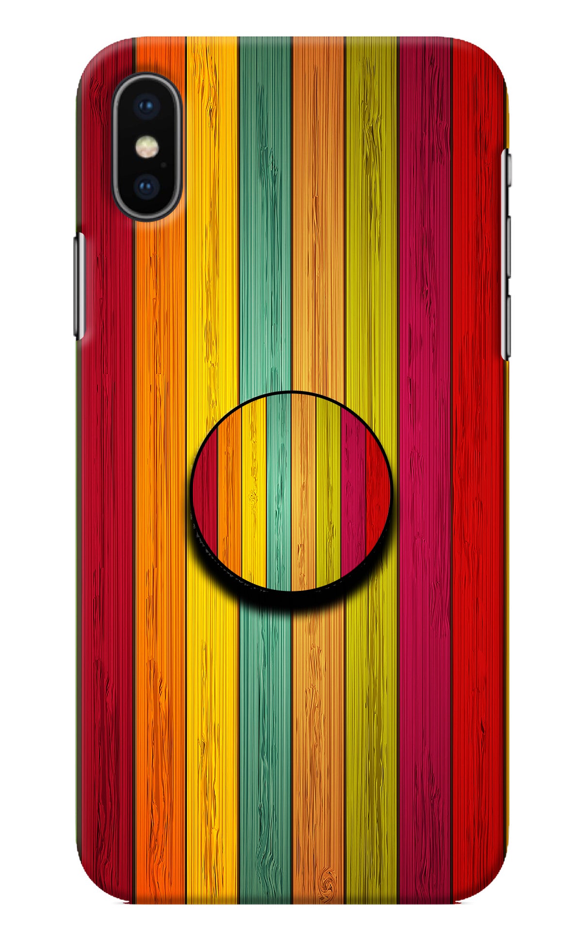 Multicolor Wooden iPhone XS Pop Case