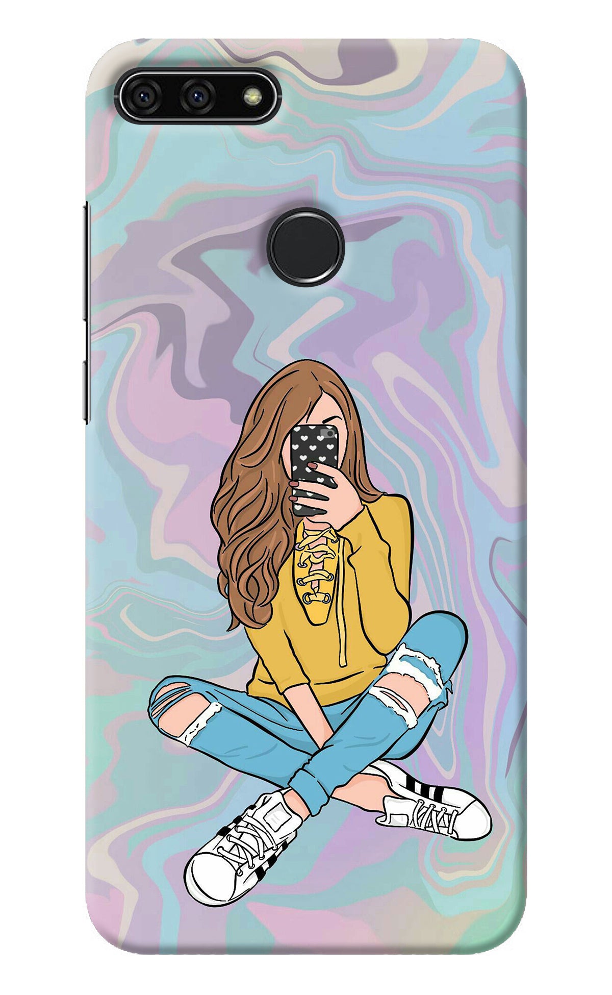 Selfie Girl Honor 7A Back Cover