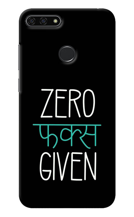 Zero Fucks Given Honor 7A Back Cover