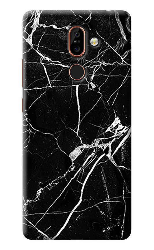 Black Marble Pattern Nokia 7 Plus Back Cover