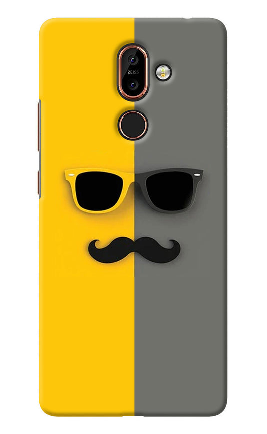 Sunglasses with Mustache Nokia 7 Plus Back Cover
