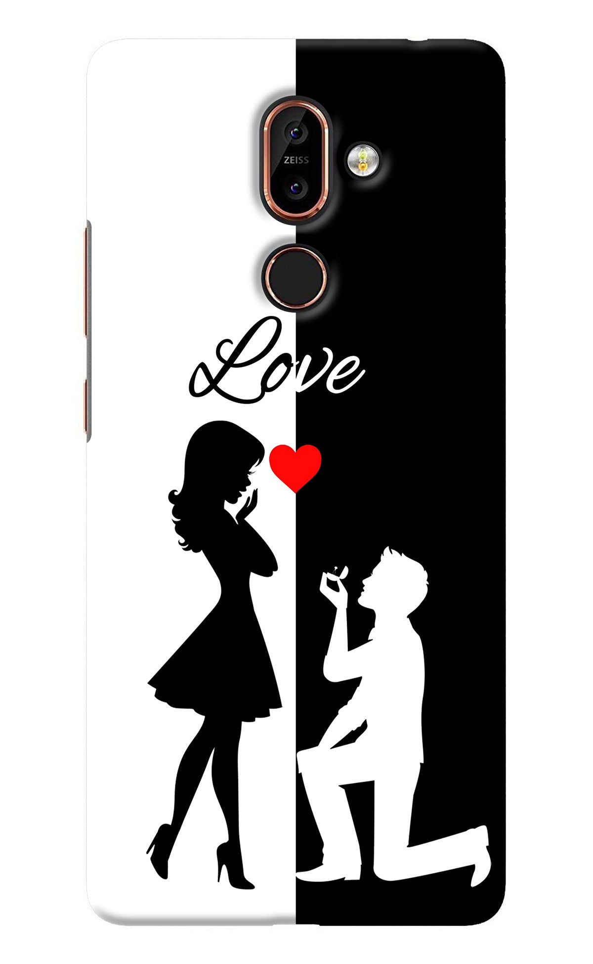 Love Propose Black And White Nokia 7 Plus Back Cover