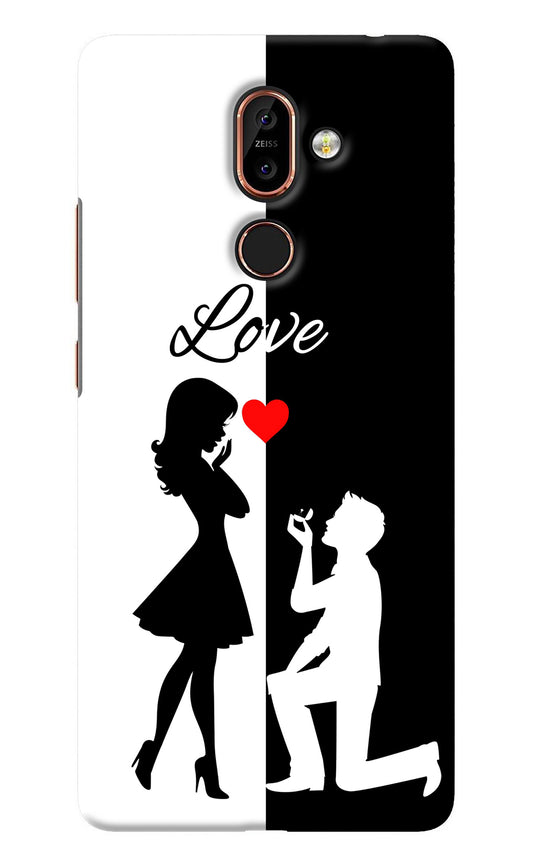 Love Propose Black And White Nokia 7 Plus Back Cover