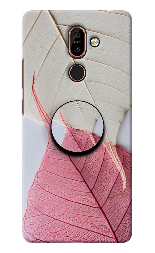 White Pink Leaf Nokia 7 Plus Pop Case