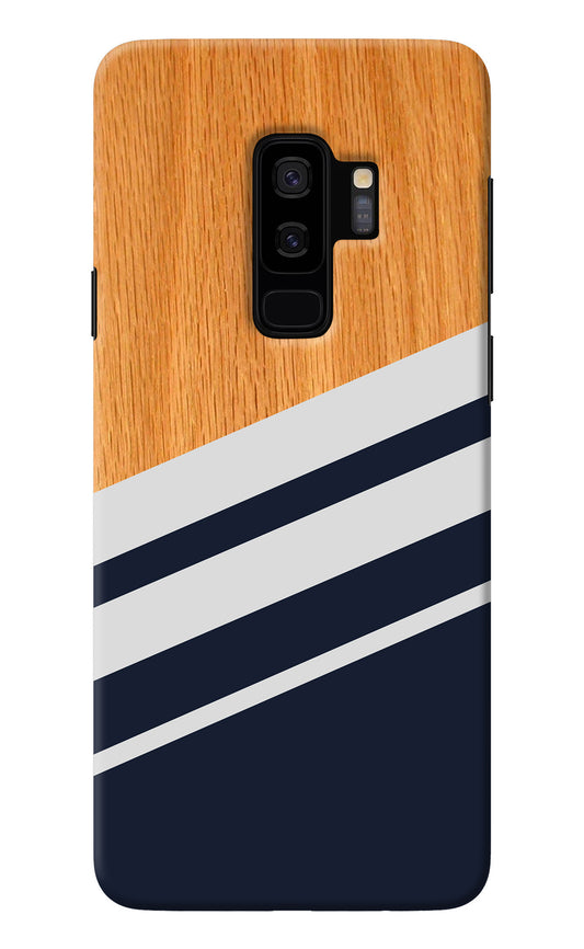 Blue and white wooden Samsung S9 Plus Back Cover