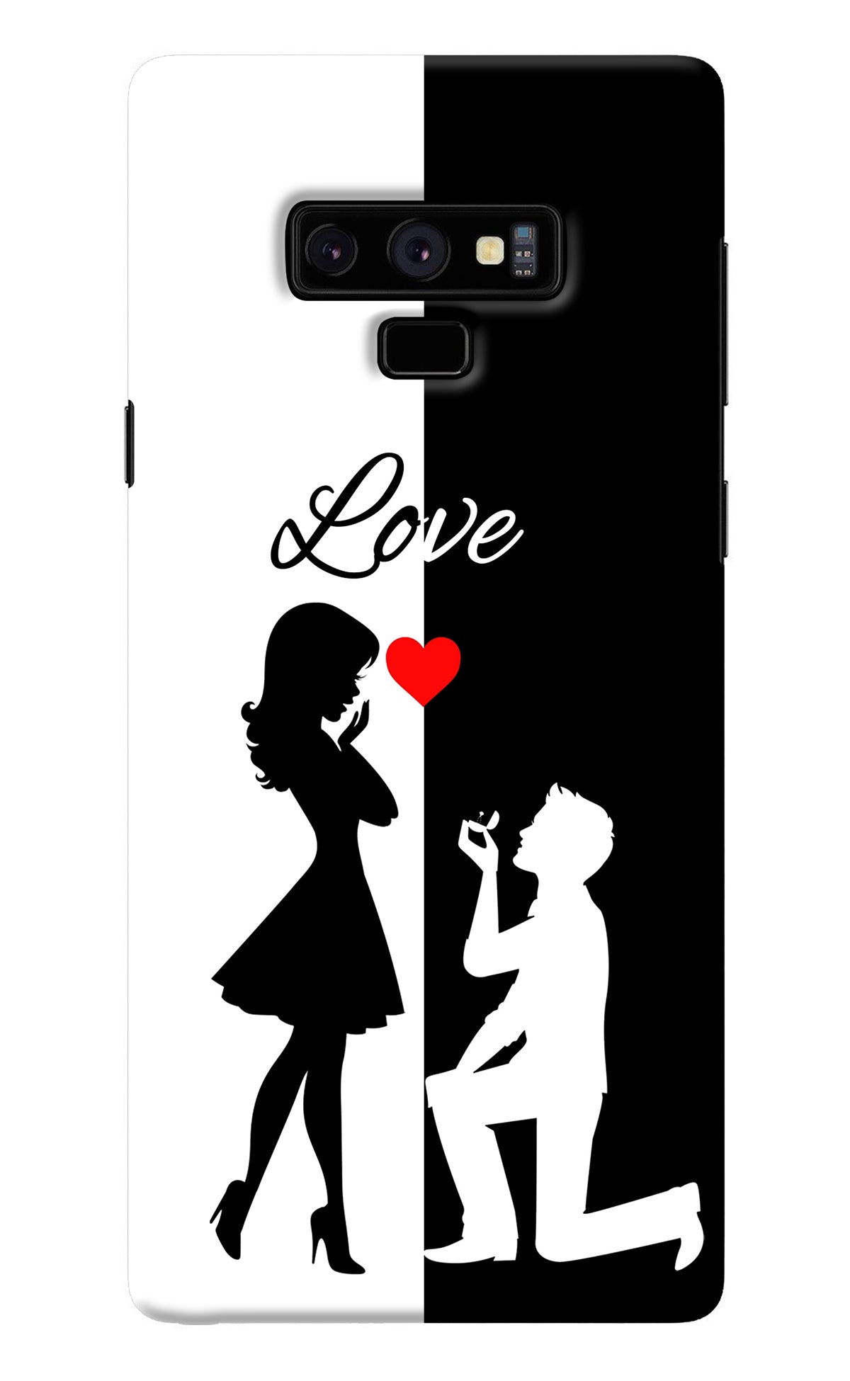 Love Propose Black And White Samsung Note 9 Back Cover