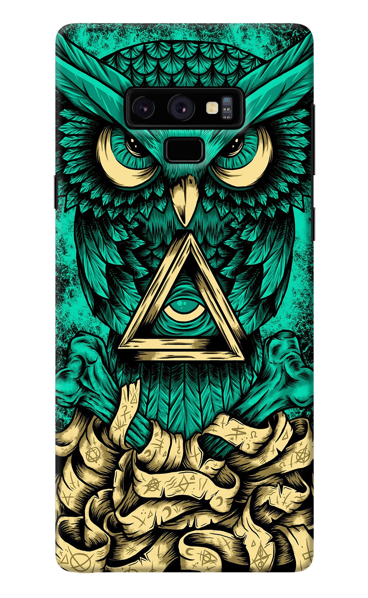 Green Owl Samsung Note 9 Back Cover