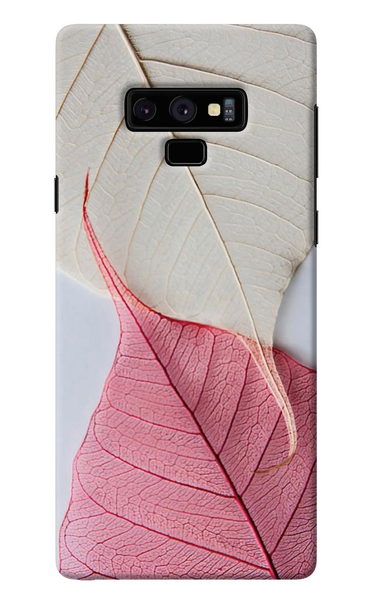 White Pink Leaf Samsung Note 9 Back Cover