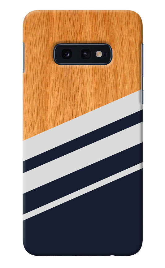 Blue and white wooden Samsung S10E Back Cover