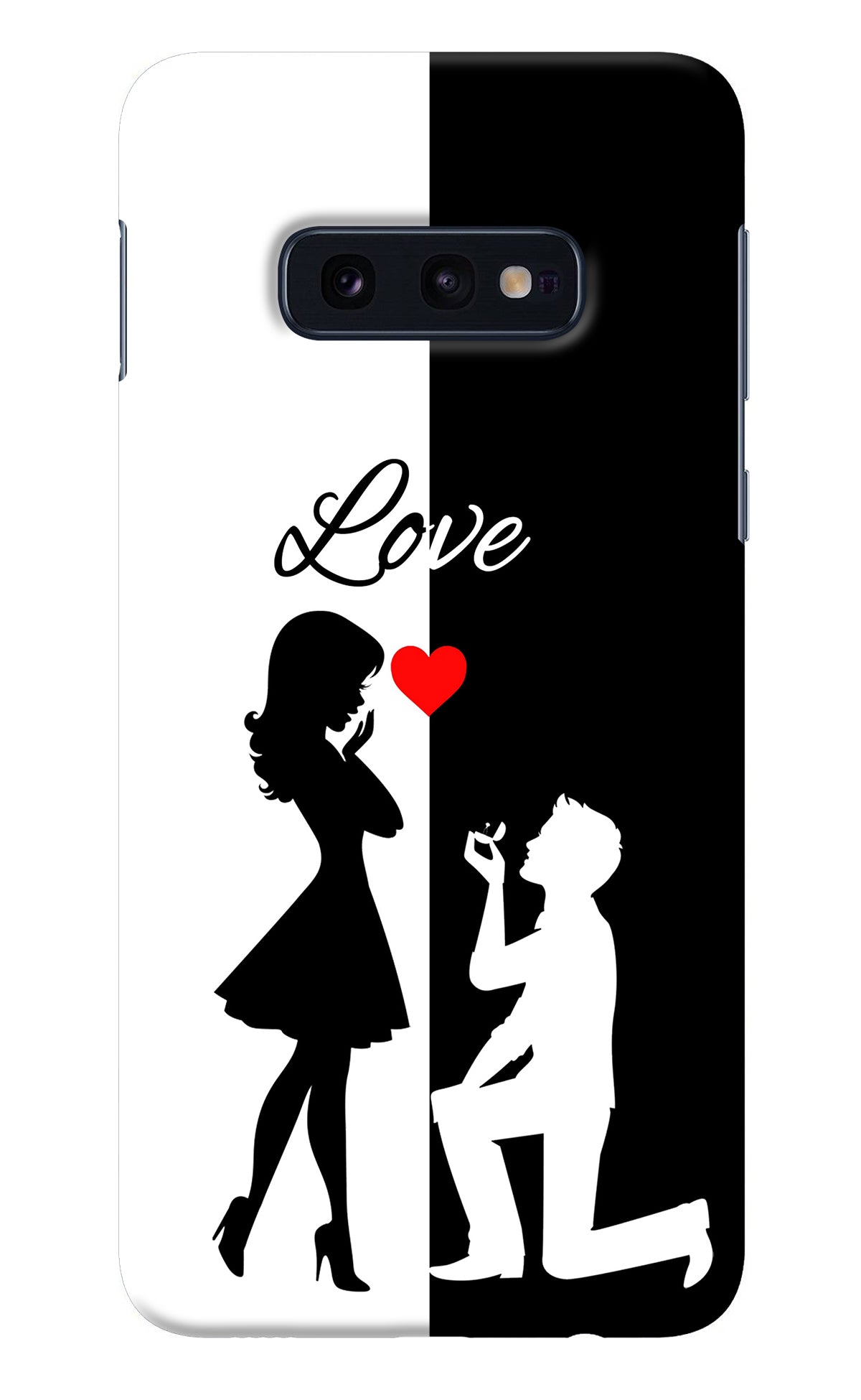 Love Propose Black And White Samsung S10E Back Cover