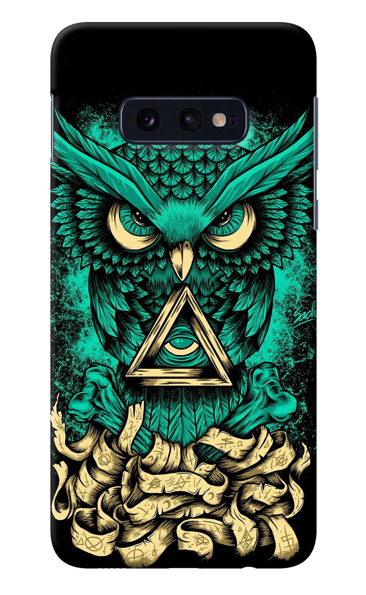 Green Owl Samsung S10E Back Cover