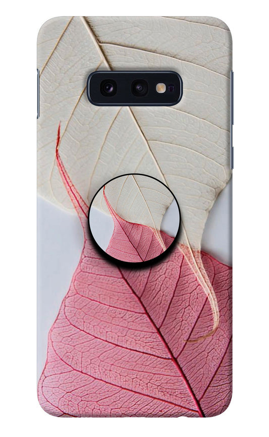 White Pink Leaf Samsung S10E Pop Case
