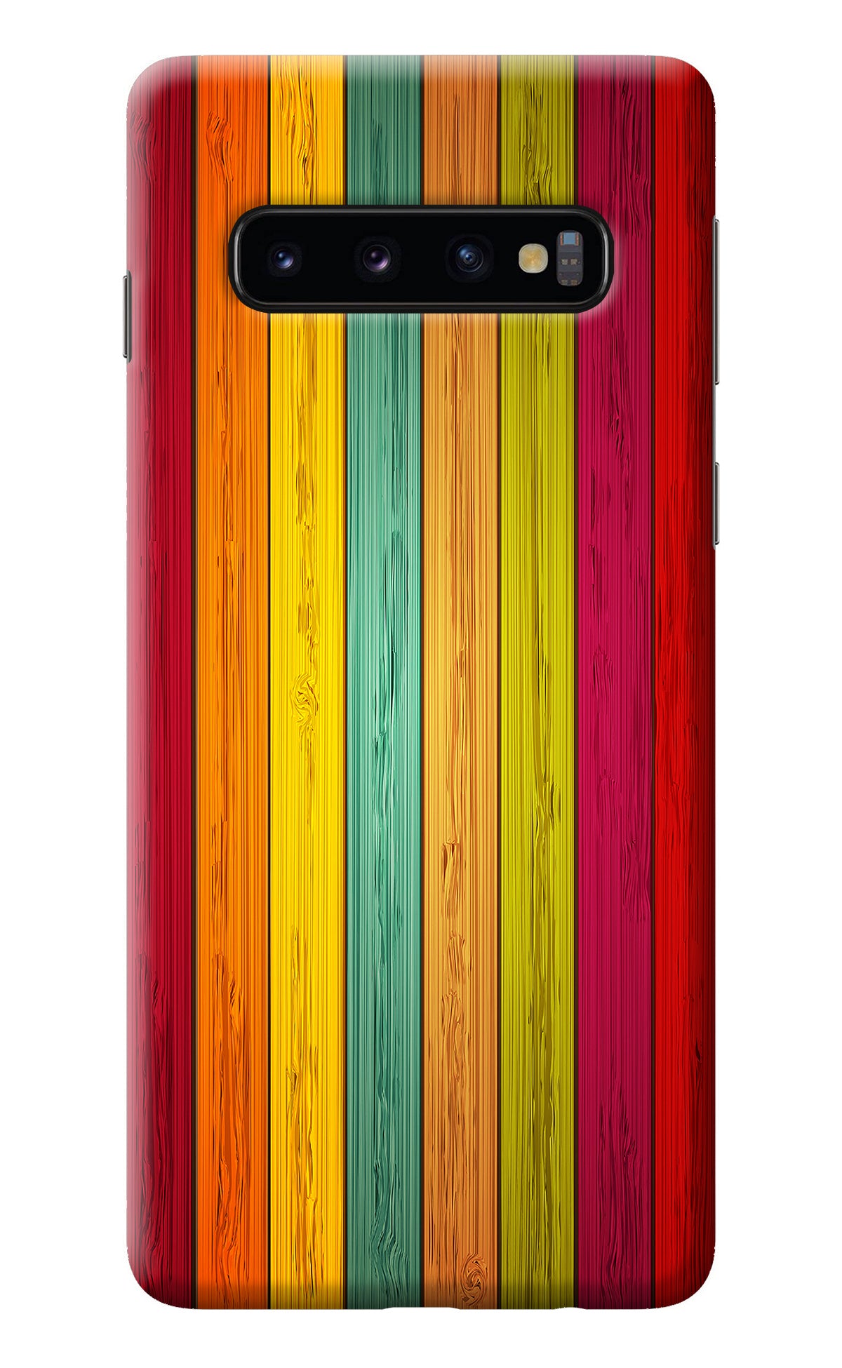Multicolor Wooden Samsung S10 Back Cover