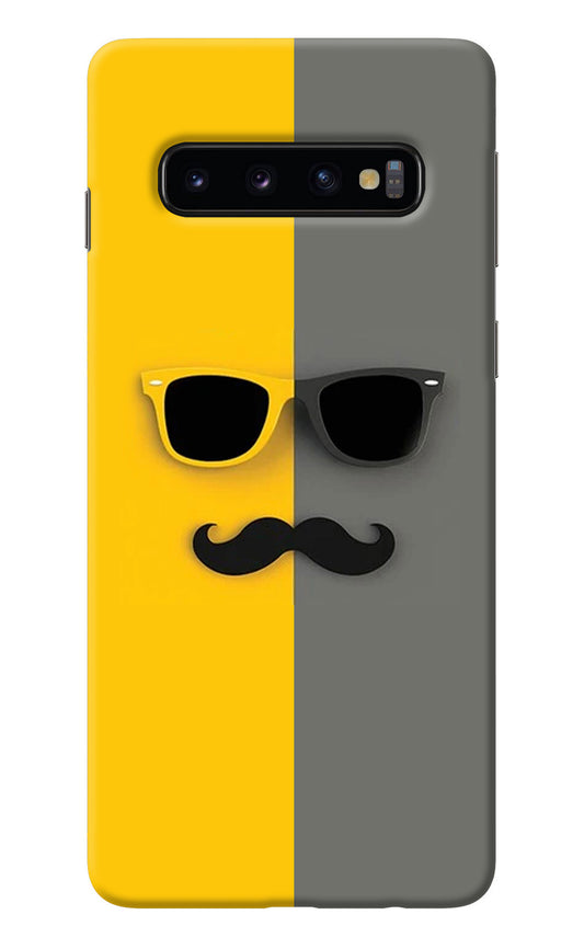 Sunglasses with Mustache Samsung S10 Back Cover