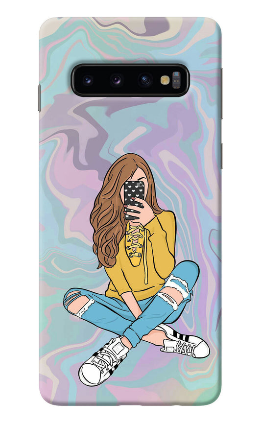 Selfie Girl Samsung S10 Back Cover