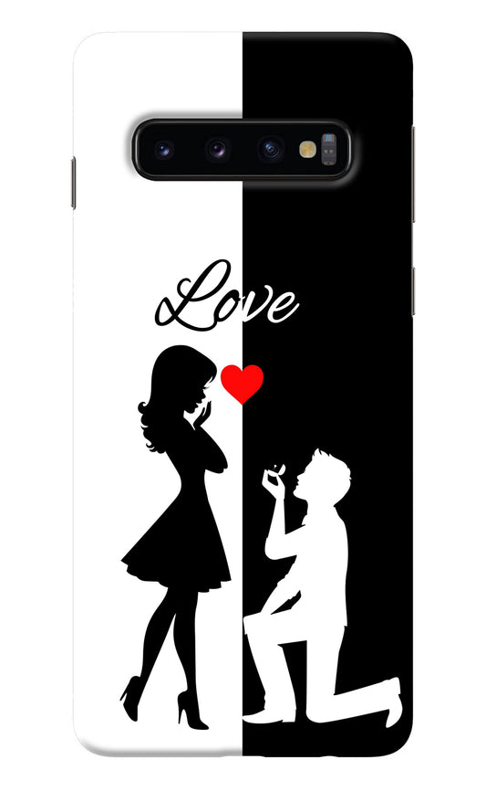 Love Propose Black And White Samsung S10 Back Cover