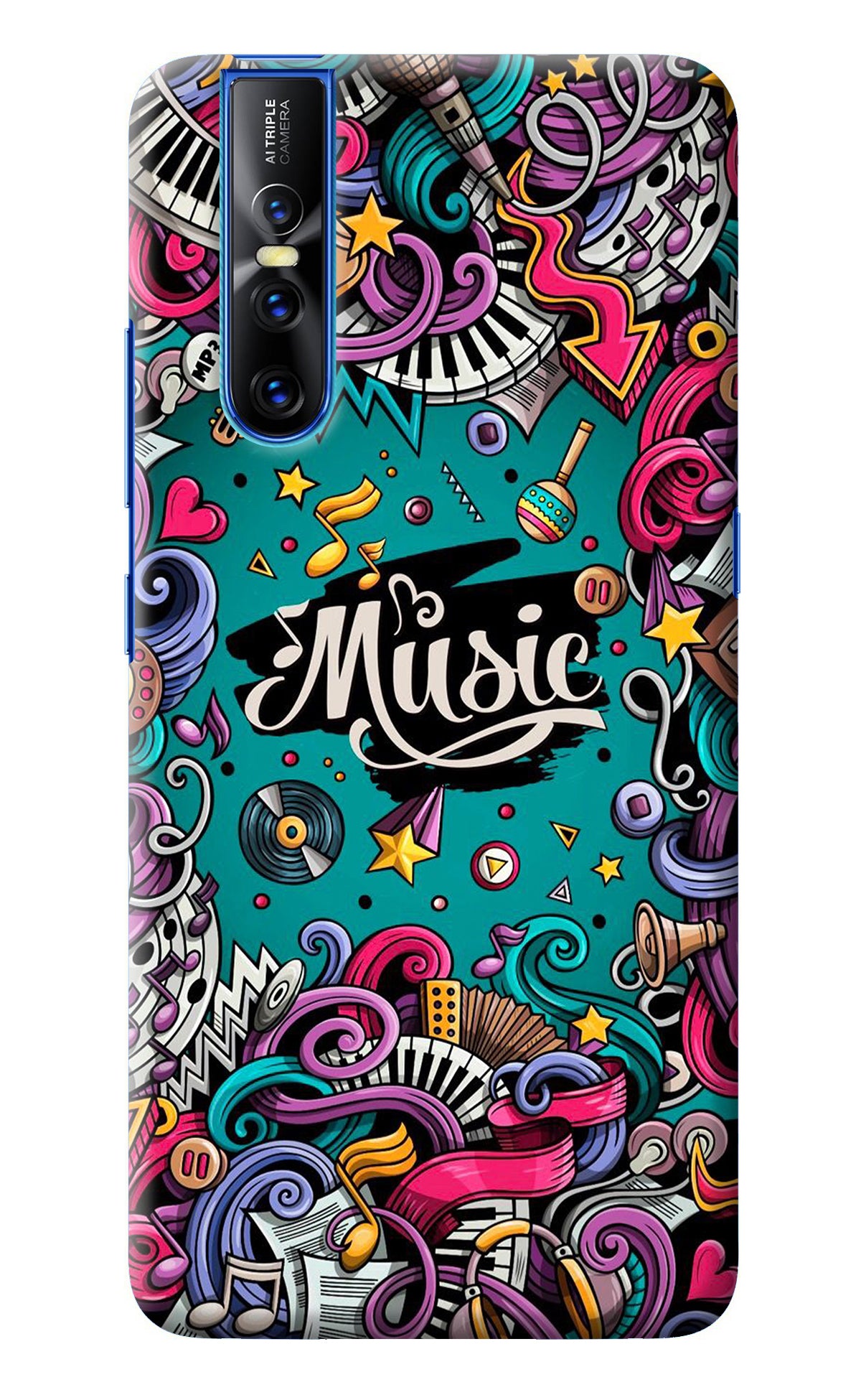 Music Graffiti Vivo V15 Pro Back Cover