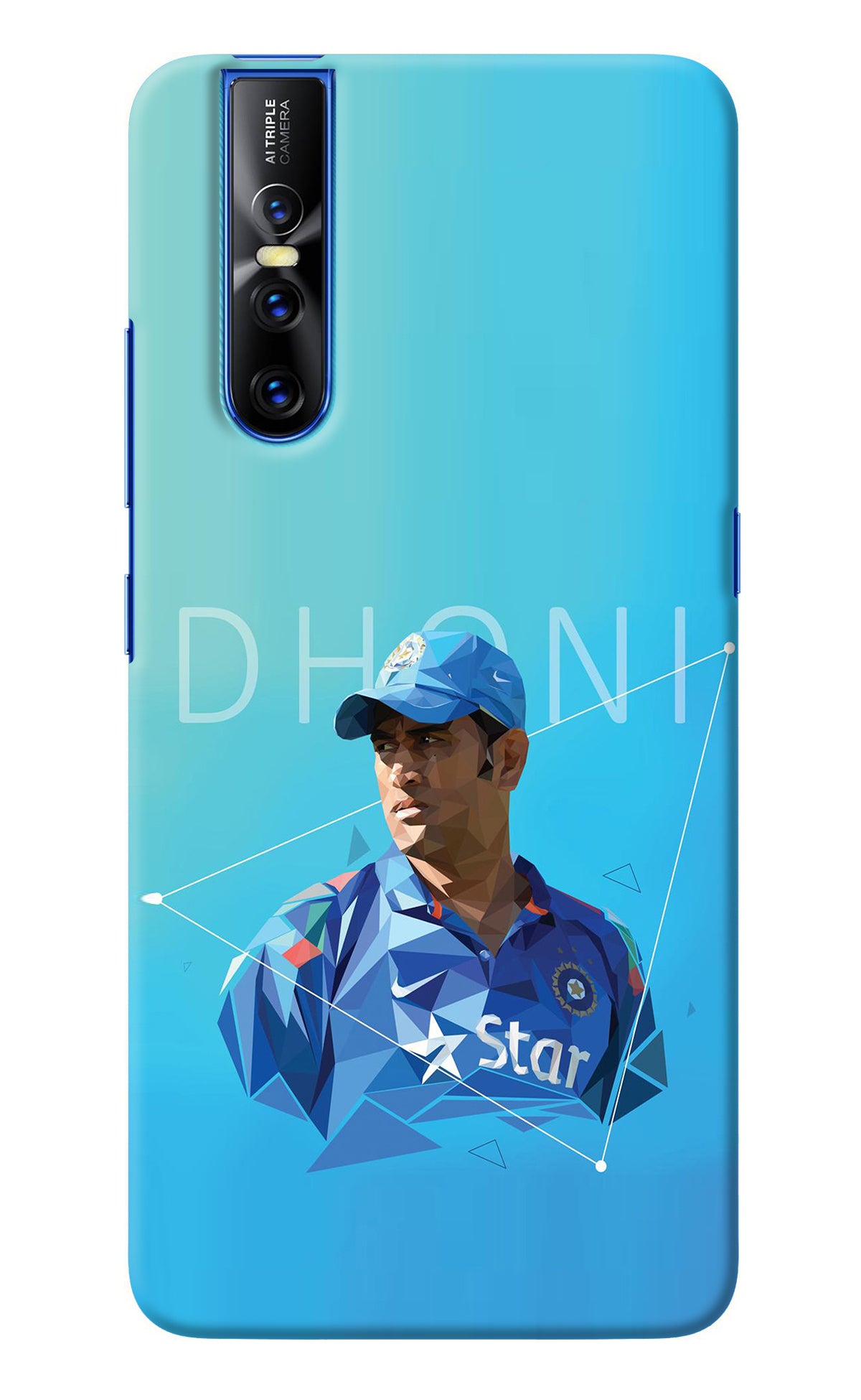 Dhoni Artwork Vivo V15 Pro Back Cover