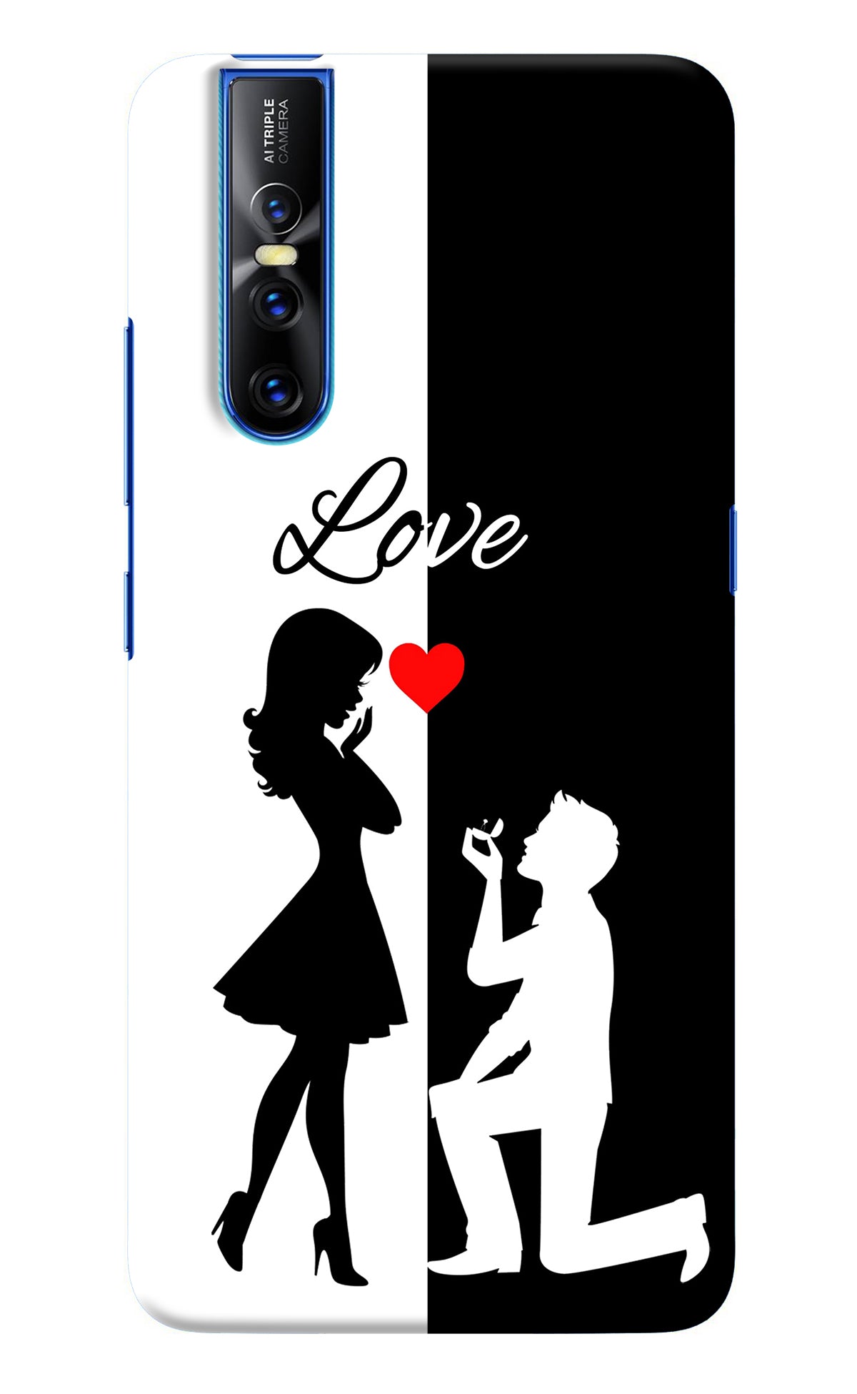 Love Propose Black And White Vivo V15 Pro Back Cover