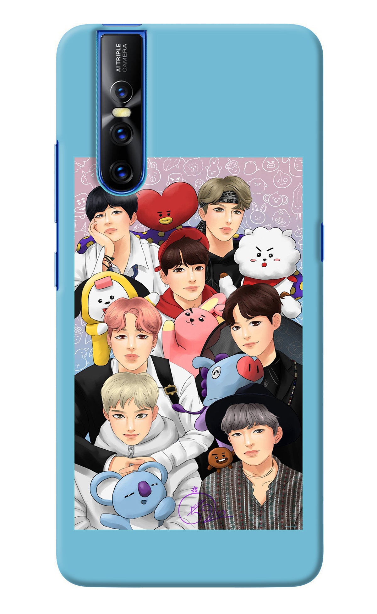 BTS with animals Vivo V15 Pro Back Cover