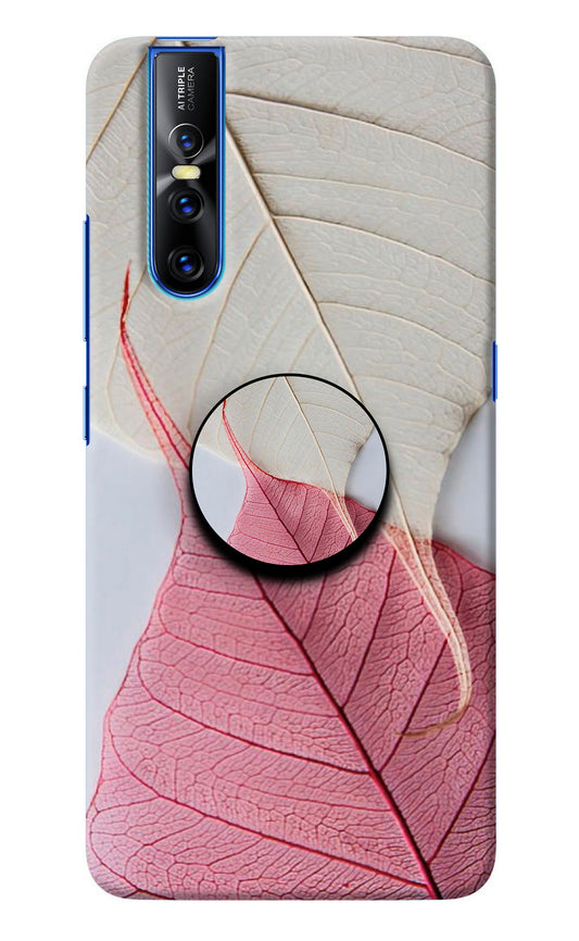 White Pink Leaf Vivo V15 Pro Pop Case