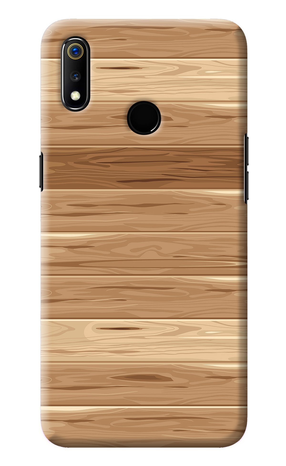 Wooden Vector Realme 3 Back Cover