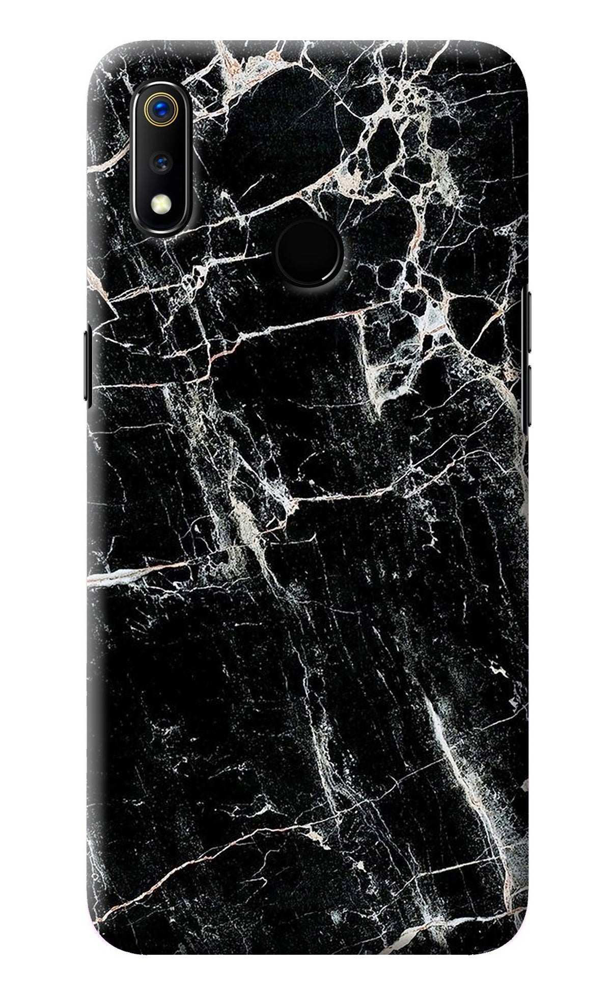 Black Marble Texture Realme 3 Back Cover