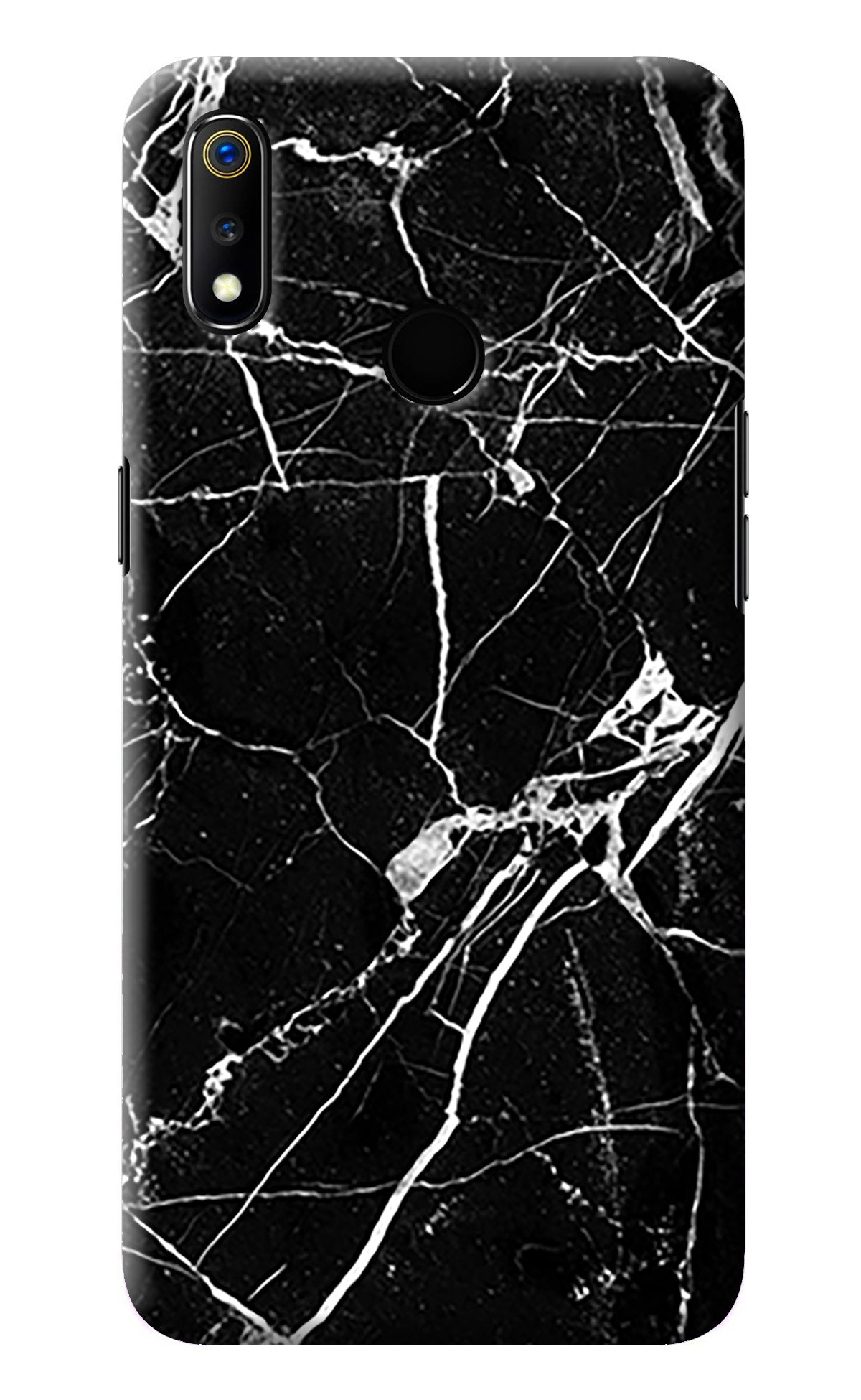 Black Marble Pattern Realme 3 Back Cover
