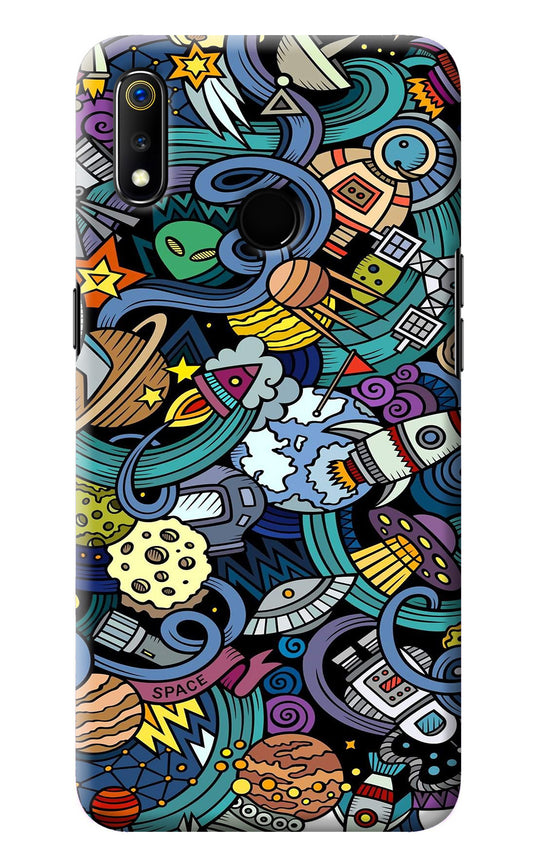 Space Abstract Realme 3 Back Cover
