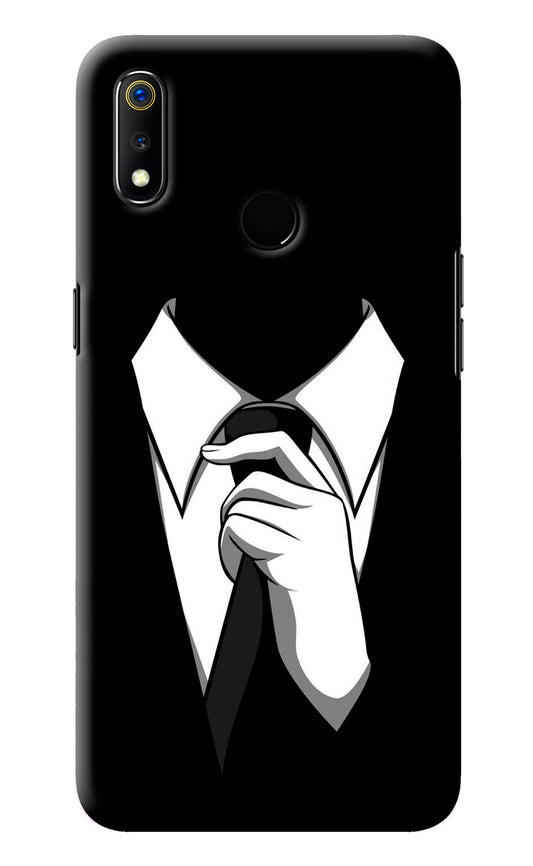 Black Tie Realme 3 Back Cover