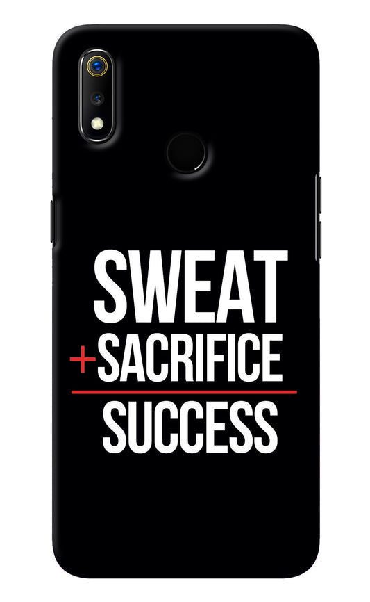 Sweat Sacrifice Success Realme 3 Back Cover