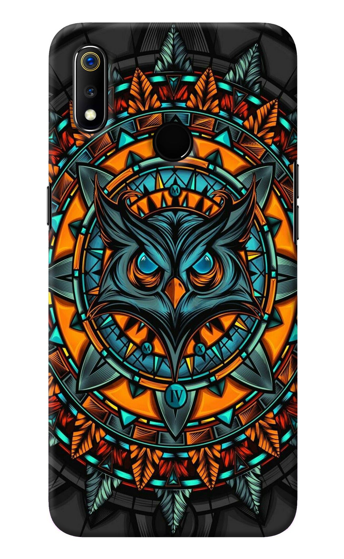 Angry Owl Art Realme 3 Back Cover