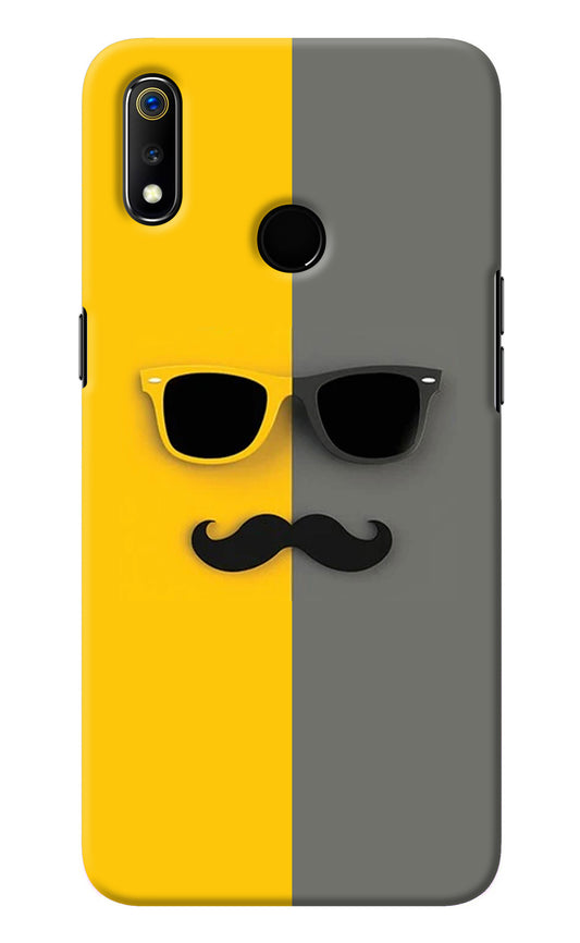 Sunglasses with Mustache Realme 3 Back Cover