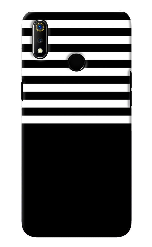Black and White Print Realme 3 Back Cover