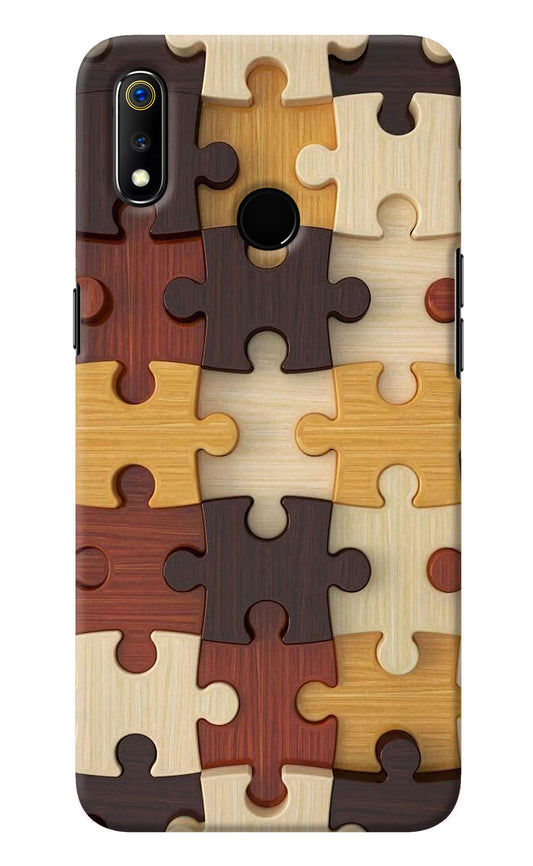 Wooden Puzzle Realme 3 Back Cover