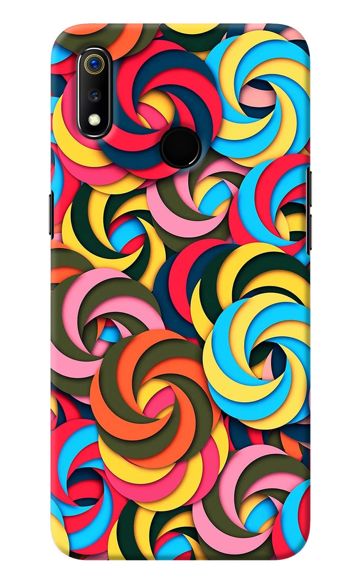 Spiral Pattern Realme 3 Back Cover