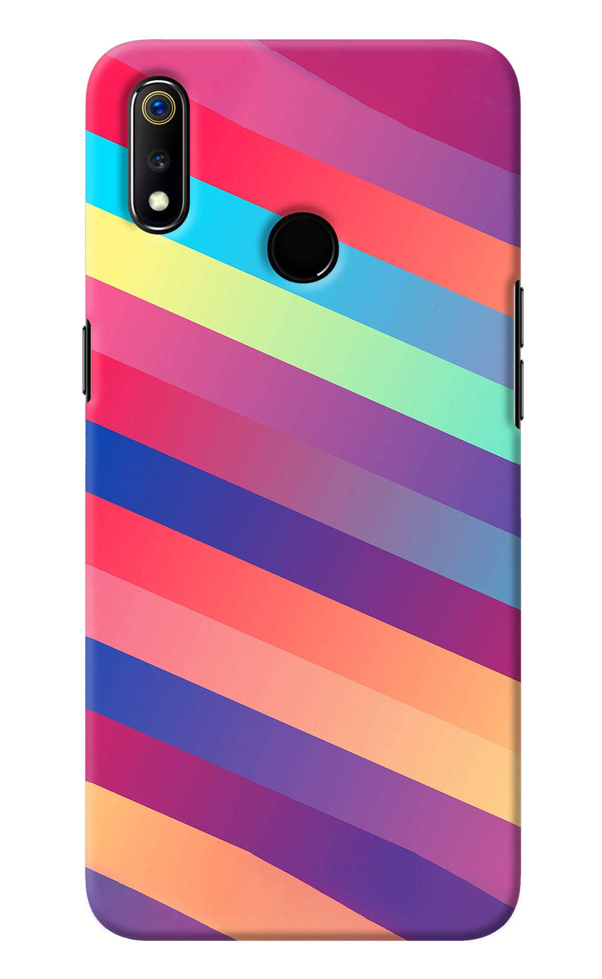 Stripes color Realme 3 Back Cover