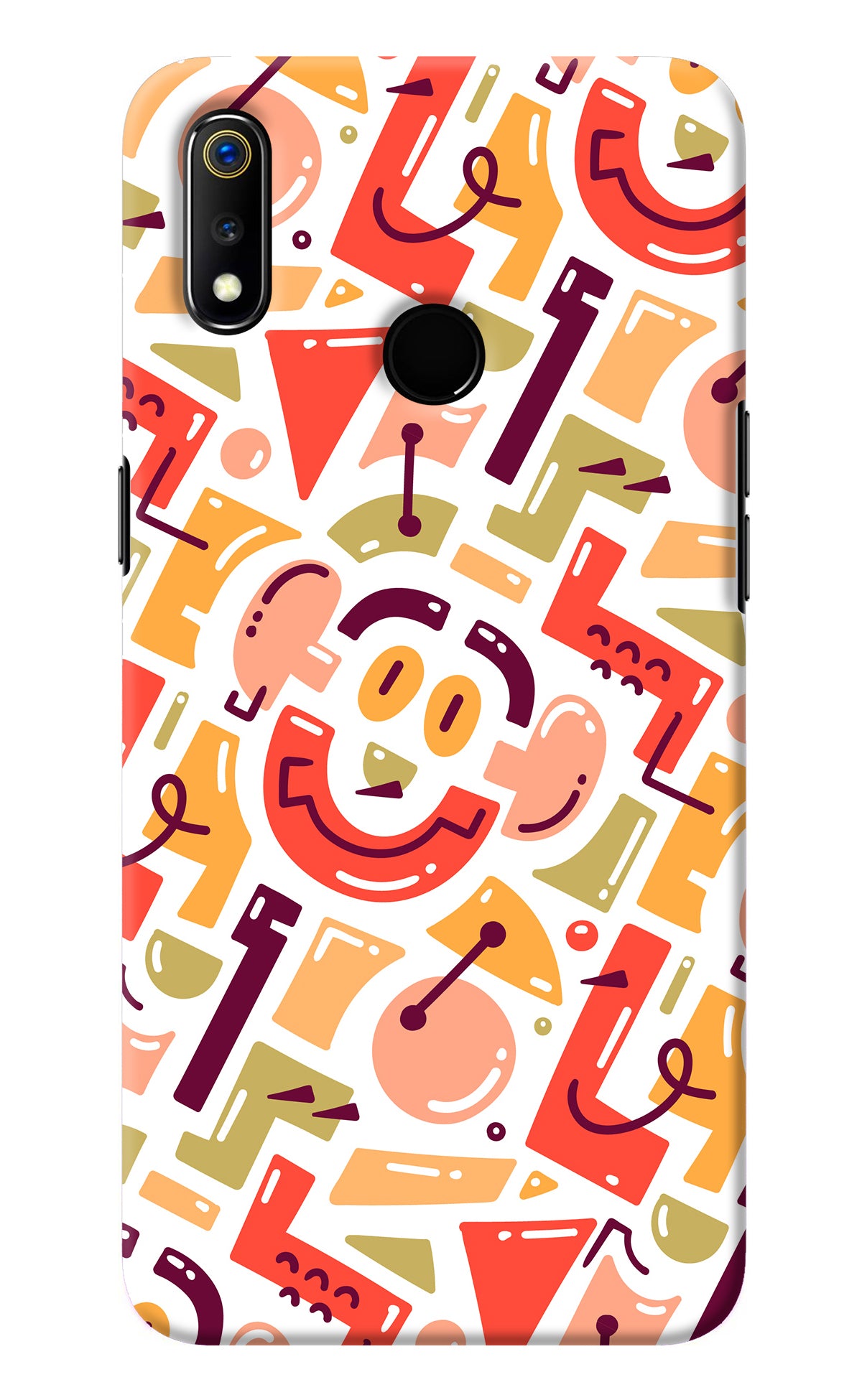 Doodle Pattern Realme 3 Back Cover