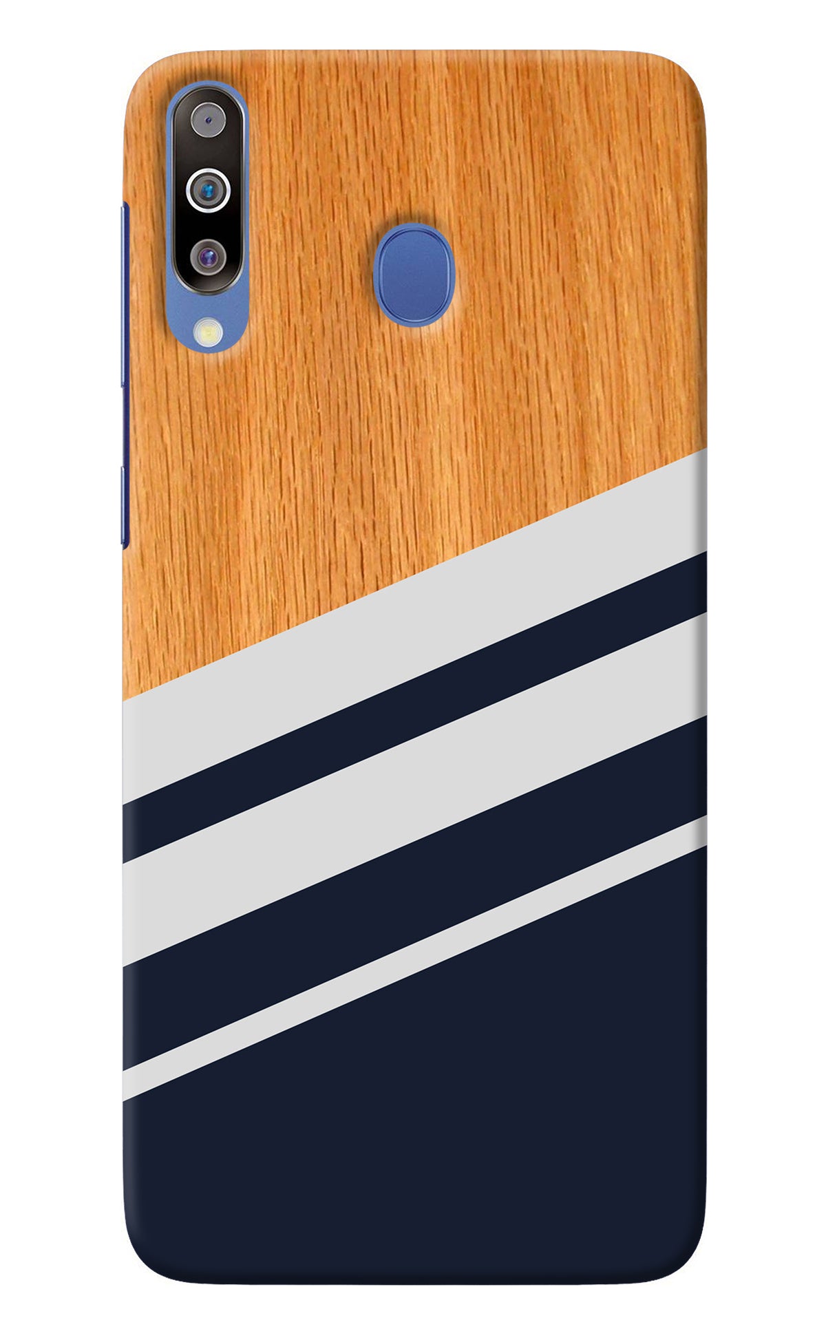 Blue and white wooden Samsung M30/A40s Back Cover