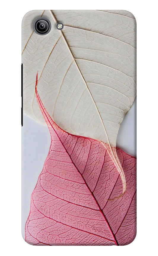 White Pink Leaf Vivo Y81i Back Cover