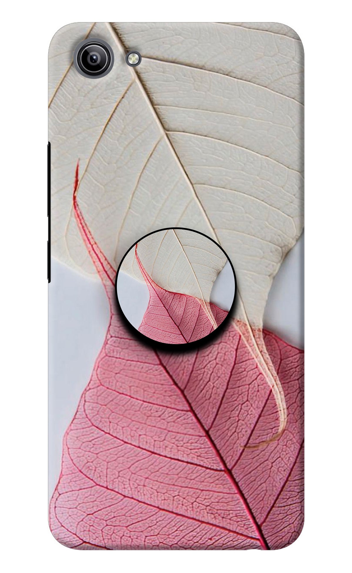 White Pink Leaf Vivo Y81i Pop Case