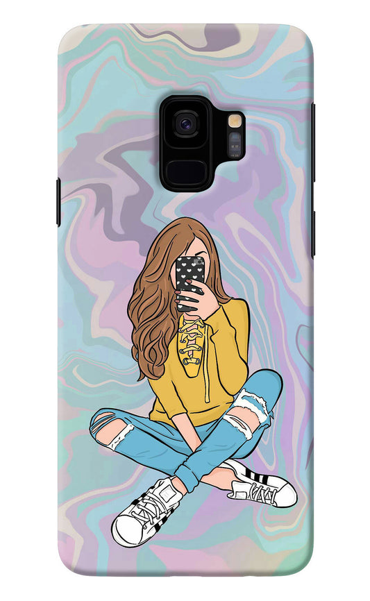 Selfie Girl Samsung S9 Back Cover