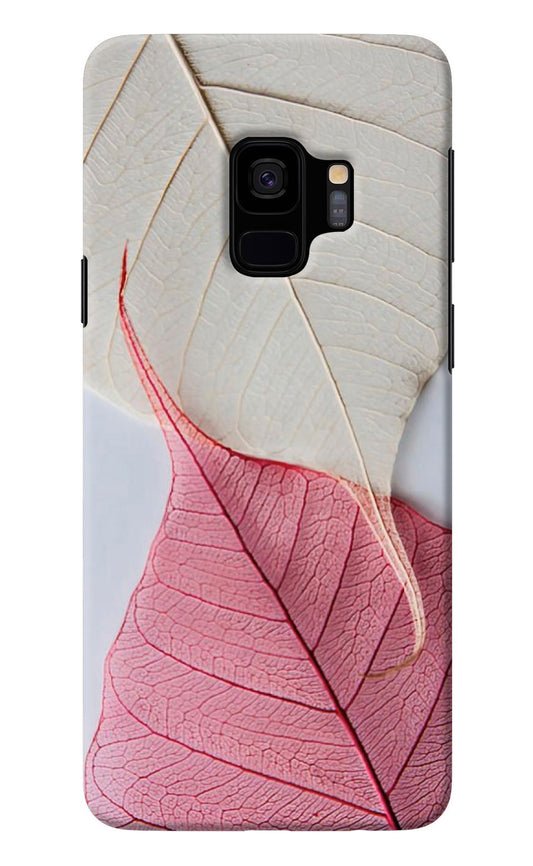 White Pink Leaf Samsung S9 Back Cover