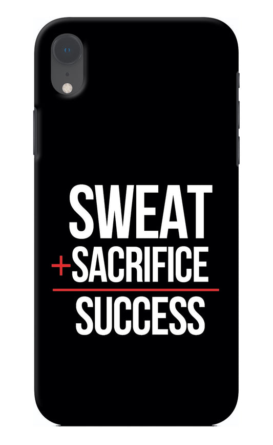 Sweat Sacrifice Success iPhone XR Back Cover
